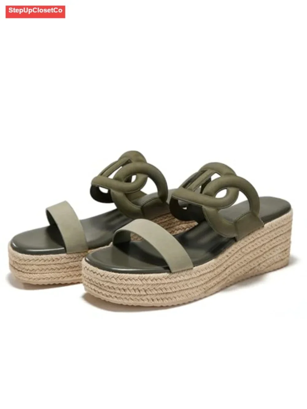 Wedge Espadrilles Sandals Slip On Platform with Memory Foam